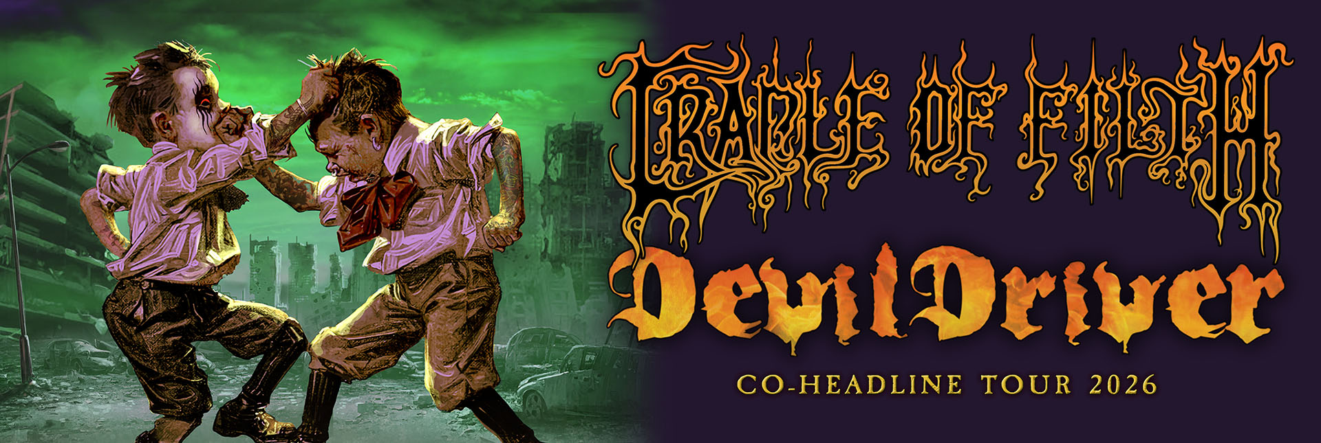 devil driver, cradle of filth tour poster header